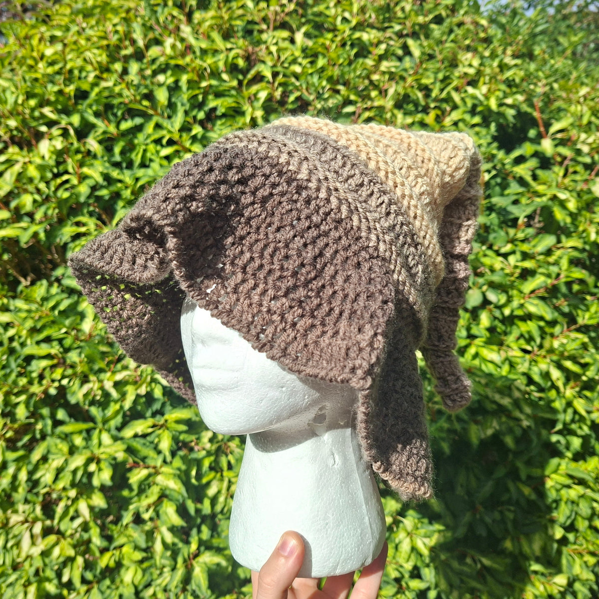 Handmade Crochet Neutral Tone Witch Hat