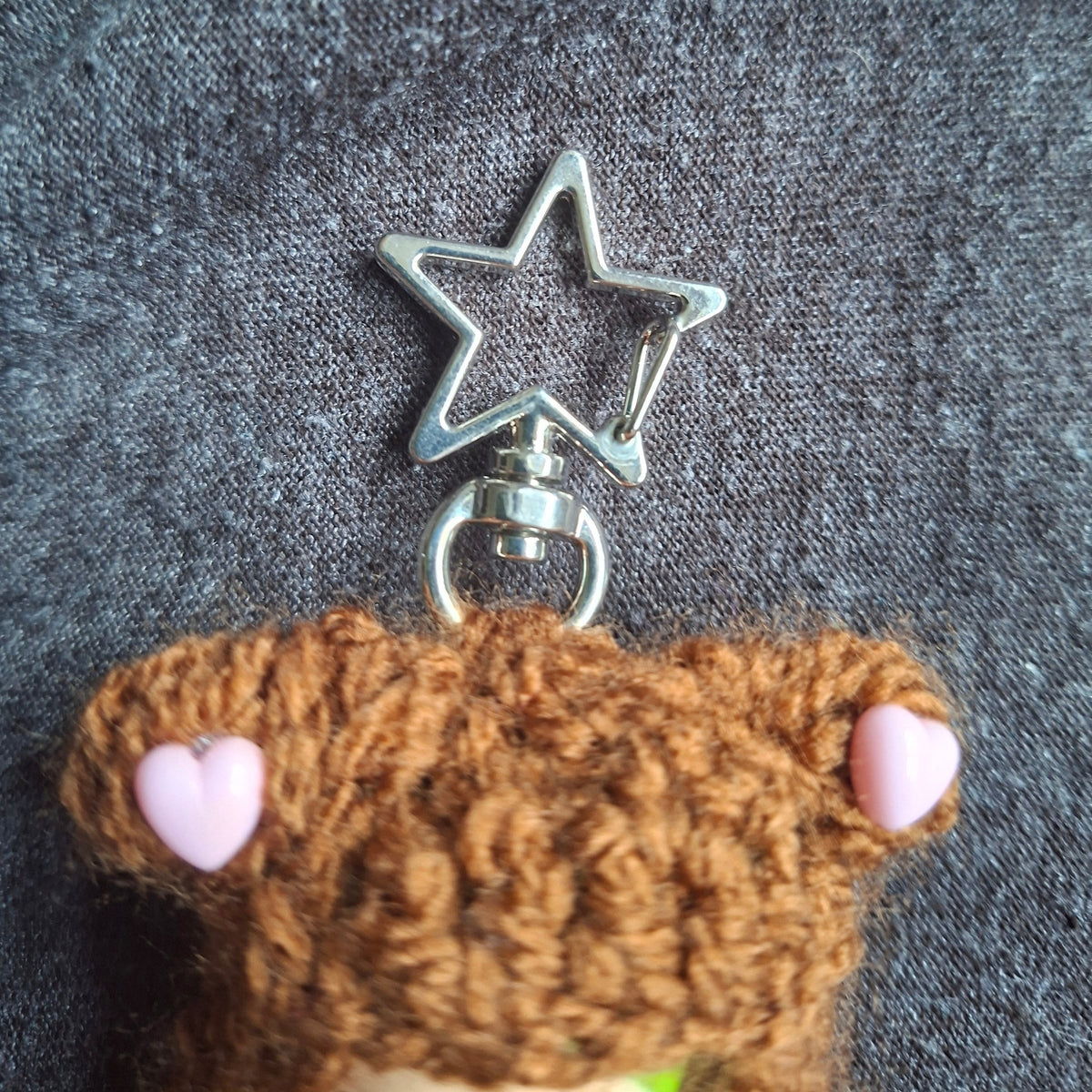 Crochet Brown Bear Carry Keyring Made For Sonny Angels
