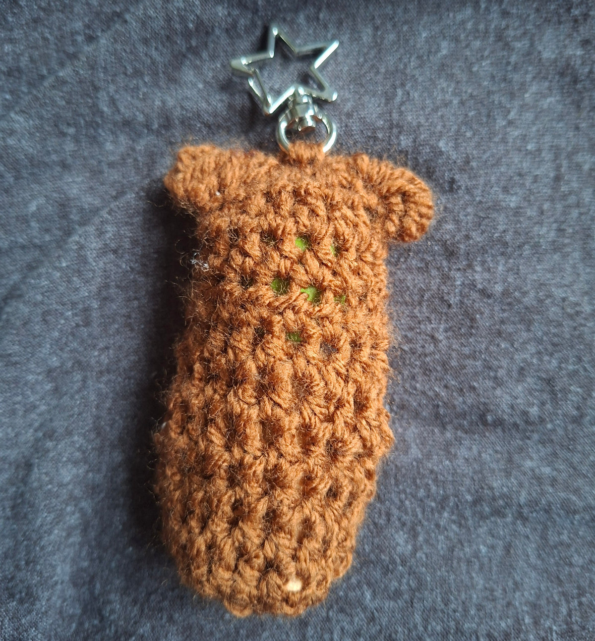 Crochet Brown Bear Carry Keyring Made For Sonny Angels