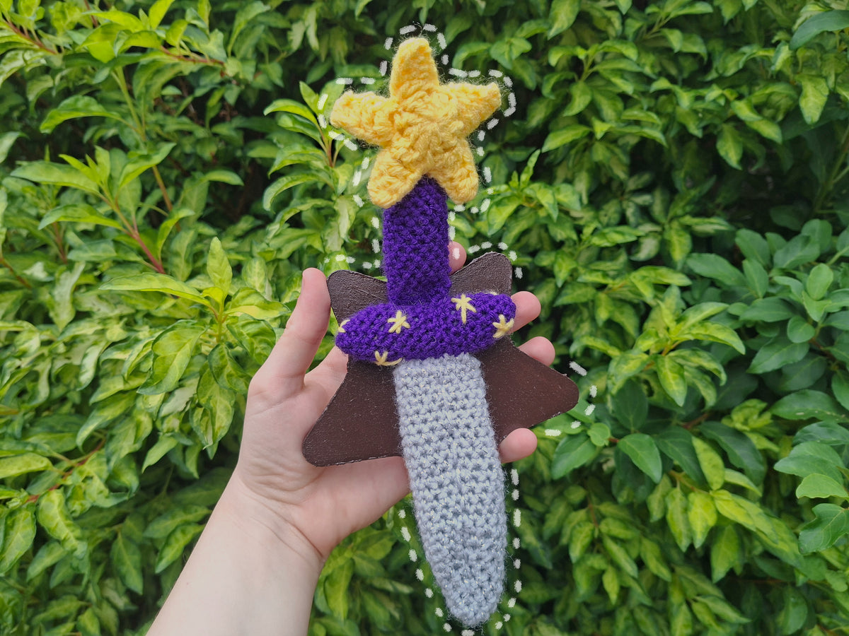 Crochet Wizard Mini Star Dagger Mounted On A Star