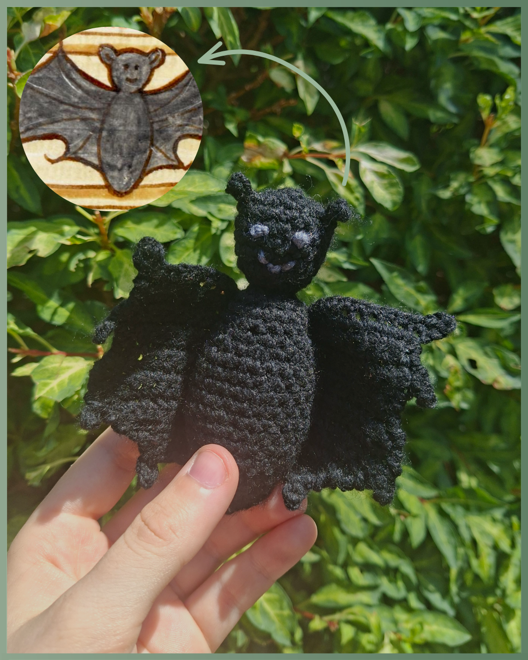 Handmade Crochet Medieval Art Inspired Funky Bat Plush