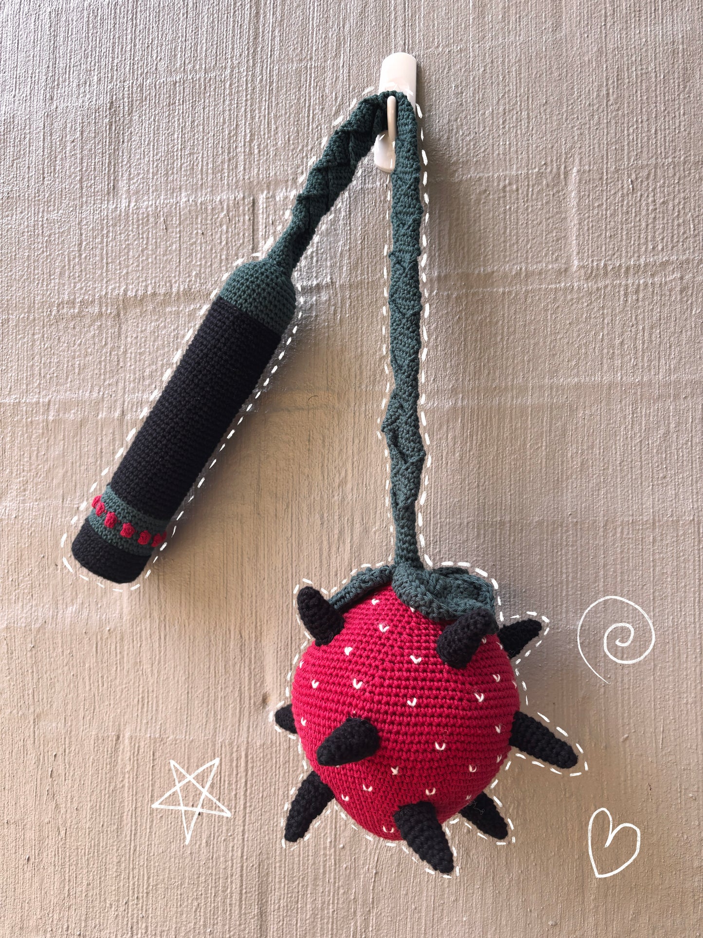 CROCHET PATTERN: Strawberry Flail