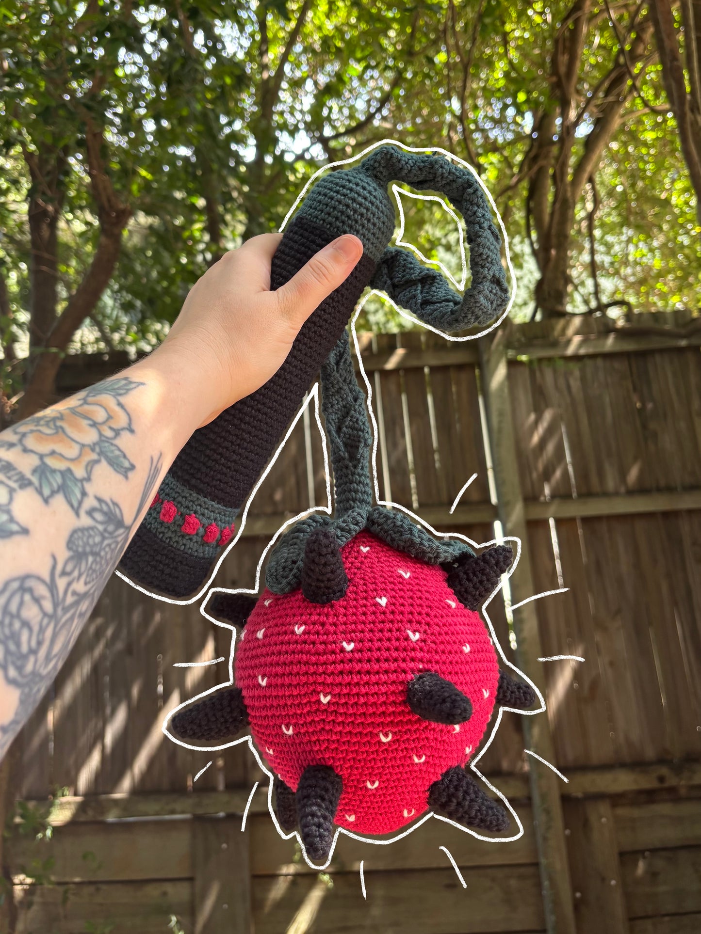 CROCHET PATTERN: Strawberry Flail